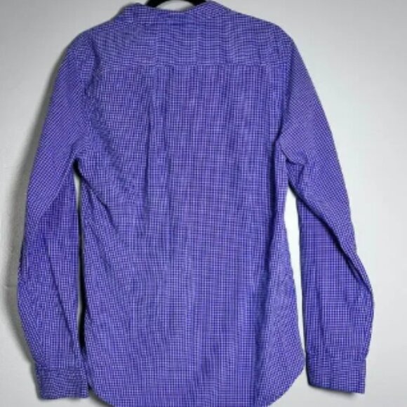Guess Men’s Button Up Shirt Purple Gingham Check Long Sleeve Size Large - Picture 1 of 7